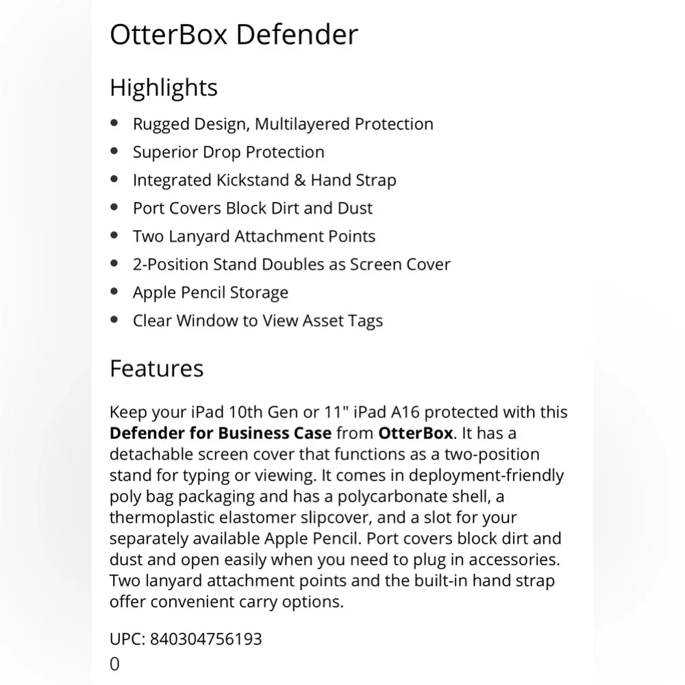 OtterBox iPad 10th Gen Case